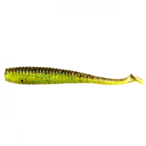 Super ofertă Shad Jackall Tail, Green Pumpkin Chartreuse, 7 cm, 6 buc