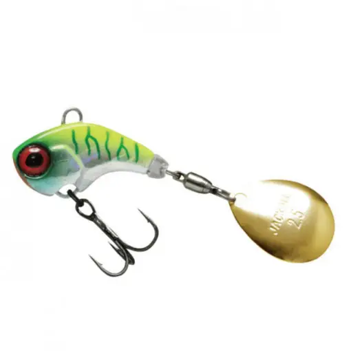 Vobler spinnertail Jackall Deracoup, Chartreuse Black Tiger, 10.6g Calitate înaltă