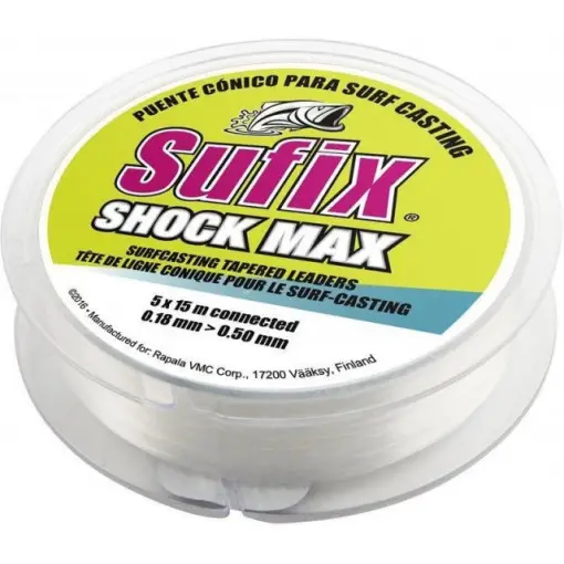 Fir inaintas Conic Sufix Shock Max Tapered Line, transparent, 5x15m Premium