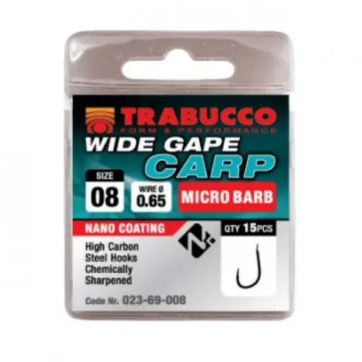 Chilipir Carlige Trabucco Wide Gape Carp, 15 buc