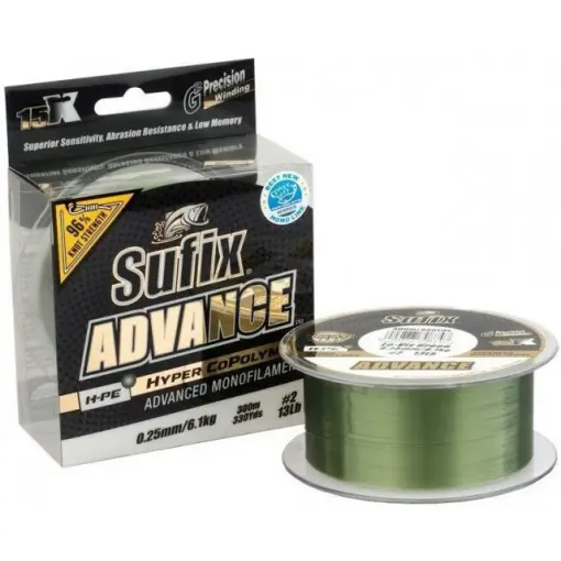 Fir Sufix Advance HMPE Hyper CoPolymer, Lo-Vis Green, 300m Cumpărături sigure
