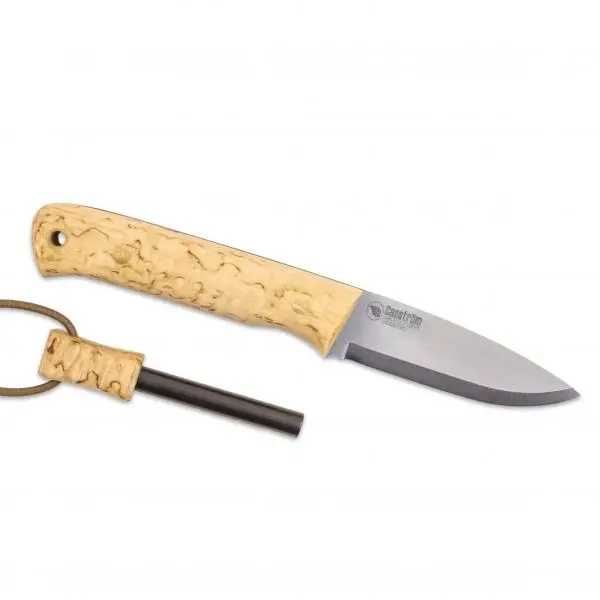 Woodsman Curly Birch with Firesteel, Sleipner Calitate înaltă