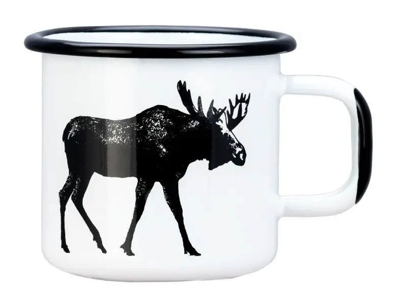 Disponibil imediat Nordic Enamel Mug The Moose 3,7 dl