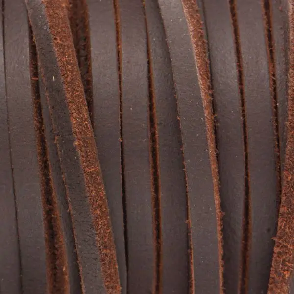 Cel mai bun preț Flat Top Grain Leather Strap 4mm, brown 1ml