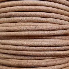 Round Leather Cord Natural 3mm/1m Comandă acum