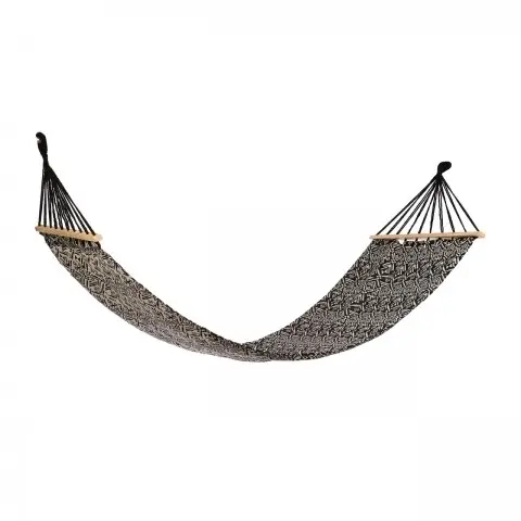 Preț redus Hamac Black & White Geometric cu bare de lemn, 200x80 cm, Heinner
