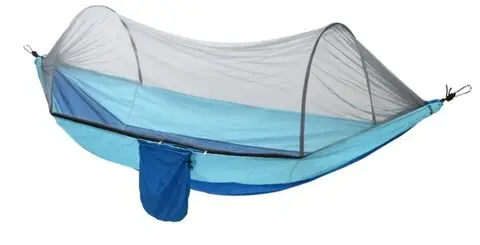 Calitate înaltă Hamac cu plasa, 140x260 cm, nailon, albastru