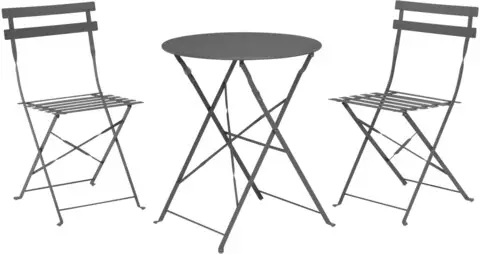 Set mobilier de gradina Bistro, 3 piese, antracit Reduceri