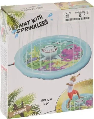 Piscina golflabila cu stropitoare / aspensoare Ocean fish, Ø150 cm, jucarie de apa in gradina Discount