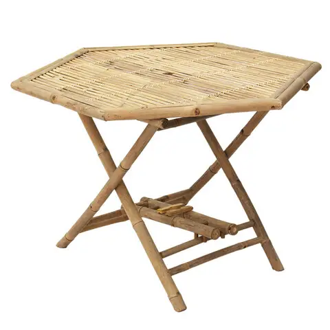 Masa pliabila pentru gradina Nando, Pakoworld, 114x100x75 cm, bambus, natural Nu rata