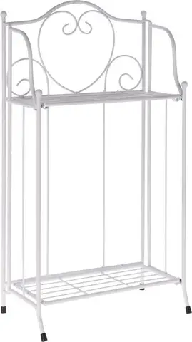Etajera pentru flori Excellent Houseware, 34x18x65 cm, metal, alb Livrare gratuită