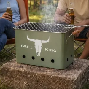 Gratar dreptunghiular Grill King, 32x20x20 cm, zinc, verde Livrare gratuită