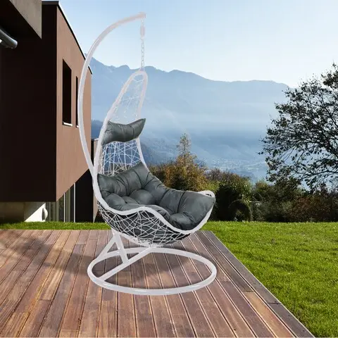 Leagan/balansoar gradina Gandia, Heinner, 80x102x124/195 cm, alb/gri Reduceri