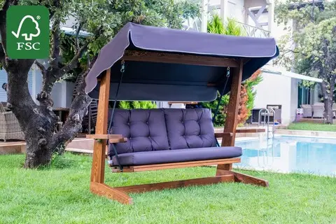 Reducere extra Balansoar de gradina 3 locuri, Hanah Home, Viva 2200, 220x100x175 cm, Antracit