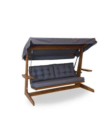 Balansoar de gradina 3 locuri, Hanah Home, Viva 2400, 237x100x175 cm, Antracit Retur ușor