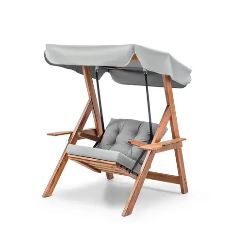 Leagan gradina/terasa, Hanah Home, Galata Swing S1, 113x195x120 cm, Gri Plată sigură