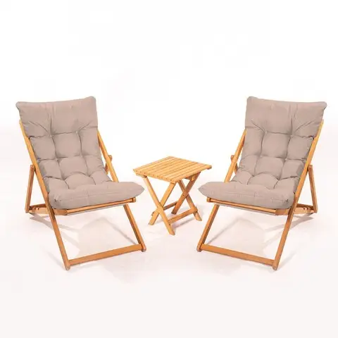 Set mobilier de gradina 3 piese, Hanah Home, My005, Maro / Natural Ofertă de sezon