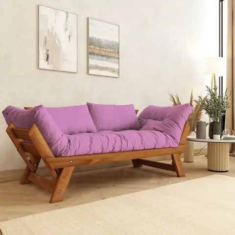 Reducere Canapea de gradina cu 2 locuri, Hanah Home, CPT8162-210, Tec / Roz