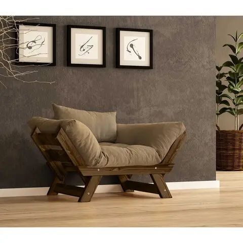 Fotoliu de gradina, Hanah Home, CPT8132-140, Nuc / Cămilă Ofertă specială