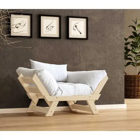 Chilipir Fotoliu de gradina, Hanah Home, CPT8141-140, Natural/Alb