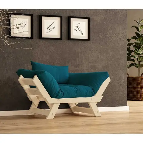 Expediere rapidă Fotoliu de gradina, Hanah Home, CPT8148-140, Natural / Albastru petrol /