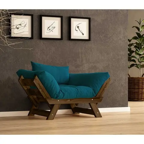 Preț mic Fotoliu de gradina, Hanah Home, CPT8138-140, Nuc / Verde petrol /
