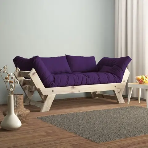 Canapea de gradina cu 2 locuri, Hanah Home, CPT8124-210, Natural / Mov Promoție