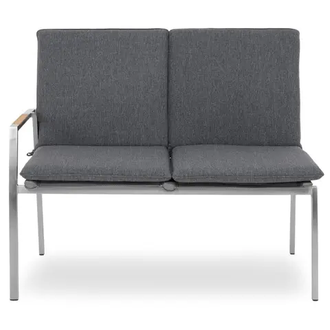 Cumpără acum Canapea cu 2 locuri brat dreapta, Collodi, L.111.5 l.63 H.92.5 cm, inox, gri/natur