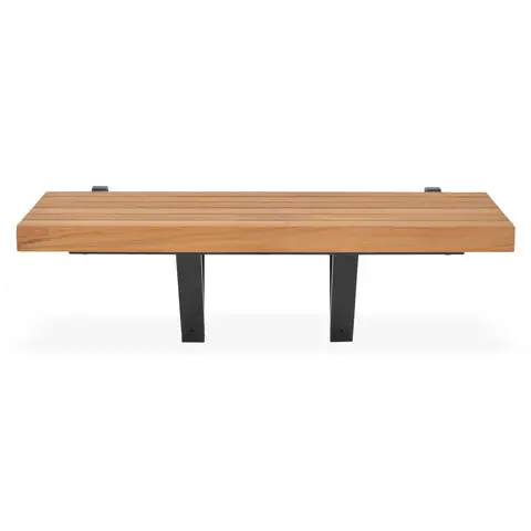 Reducere specială Laterala canapea pentru gradina/terasa Nest, 75x27x26 cm, aluminiu/lemn, antracit/natur