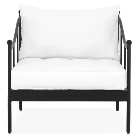 Discount Fotoliu pentru gradina/terasa Firenze, 85x78x85 cm, otel/poliester, negru/alb