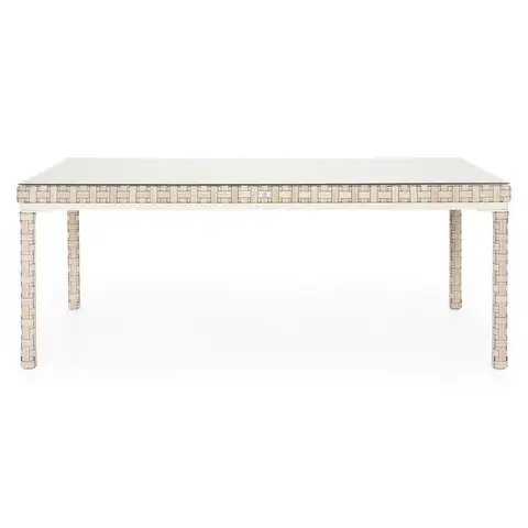 Disponibil imediat Masa dining pentru gradina/terasa Cielo, 200x100x76 cm, aluminiu/sticla securizata, gri