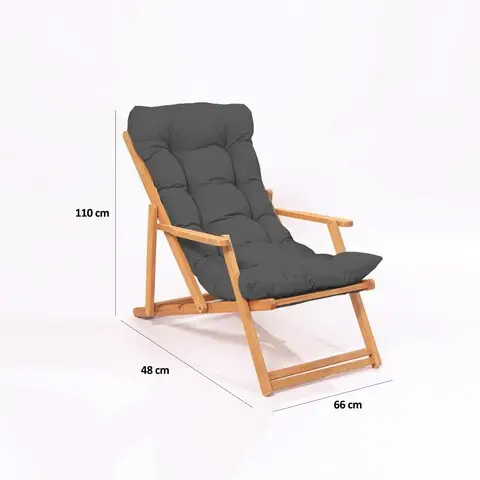 Scaun de gradina, Hanah Home, My008, 50x81x50 cm, Gri / Natural Ofertă exclusivă