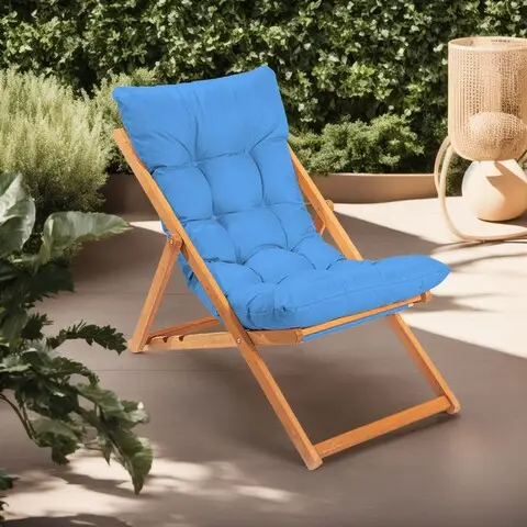 Preț redus Scaun de gradina, Hanah Home, My006, 59x90x44 cm, Albastru / Natural