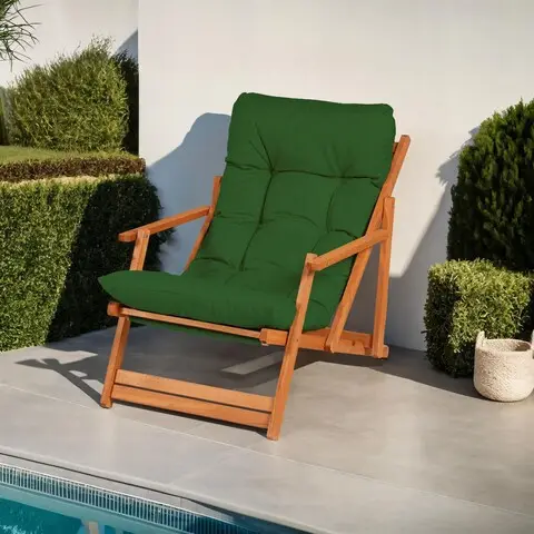 Transport gratuit Scaun de gradina, Hanah Home, My008, 50x81x50 cm, Verde / Natural