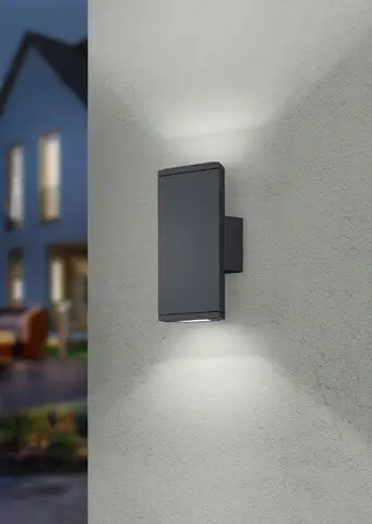 Aplica de perete pentru exterior Colorado, TRIO, 9x6.5x20 cm, 3W, 2x SMD, aluminiu turnat, antracit Chilipir