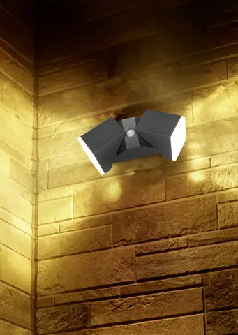 Calitate înaltă Aplica de perete pentru exterior cu senzor Avon, TRIO, 9x28 cm, 7W, 2x SMD LED, aluminiu turnat, antracit
