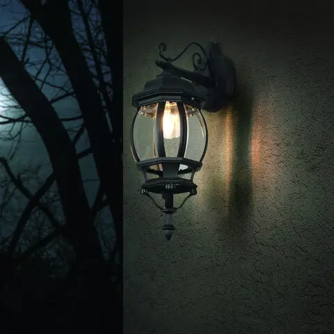 Disponibil imediat Lampa de exterior Elvo, TRIO, 24.5x15.5x49.5 cm, 60W, 1x E27, aluminiu, negru mat
