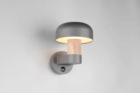 Ofertă specială Aplica de perete pentru exterior cu senzor Fraser, TRIO, 19x25x24.5 cm, 10W, 1x E27, aluminiu, gri/natur