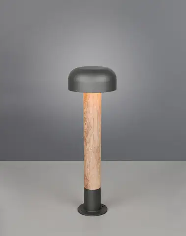 Lampadar de exterior Fraser, TRIO, 19x54 cm, 10W, 1x E27, aluminiu, gri/natur Preț redus