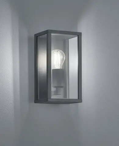 Ofertă limitată Aplica de perete pentru exterior Garonne, TRIO, 14x14x26 cm, 60W, 1x E27, aluminiu, antracit
