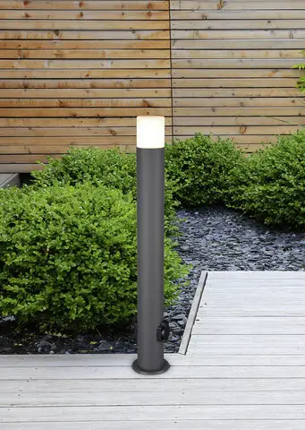 Lampadar de exterior cu priza Hoosic, TRIO, 12x80 cm, 28W, 1x E27, aluminiu, antracit Reducere specială