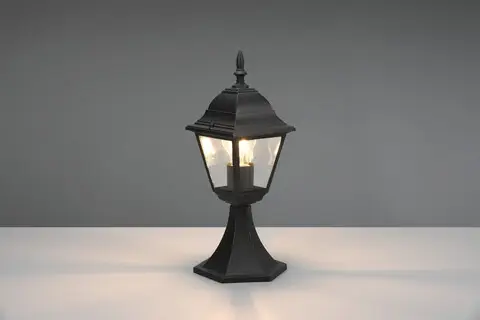 Ultima șansă Lampadar de exterior Livenza, TRIO, 17x14x39.5 cm, 60W, 1x E27, aluminiu, negru mat