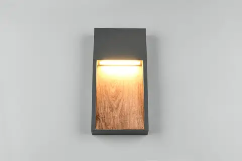 Super ofertă Aplica de perete pentru exterior Salmon, TRIO, 16.5x33 cm, 11W, 1x SMD, aluminiu, antracit/natur