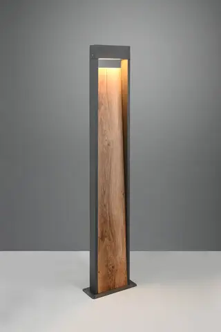 Lampadar de exterior Salmon, TRIO, 21.5x9.5x100 cm, 11W, 1x SMD, aluminiu, antracit/natur Nu rata