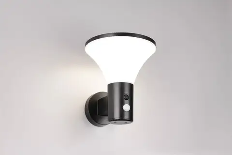 Aplica de perete pentru exterior cu senzor Gorda, RL, 17.5x19 cm, 3.5W, 1x SMD, plastic, negru mat/alb Reducere