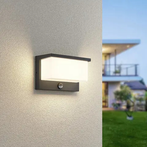 Aplica de perete pentru exterior cu senzor Nestos, TRIO, 23x15 cm, 13W, 1x SMD, aluminiu, antracit Cumpără online