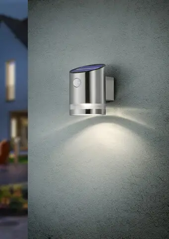 Vezi acum Aplica de perete pentru exterior cu senzor Salta, RL, 9x13 cm, 3W, 1x SMD, inox, nichel mat