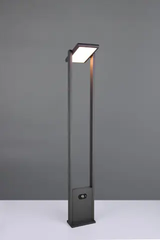 Nu rata Lampadar de exterior cu senzor Malawi, TRIO, 15.5x101 cm, 5W, 1x SMD, aluminiu, antracit