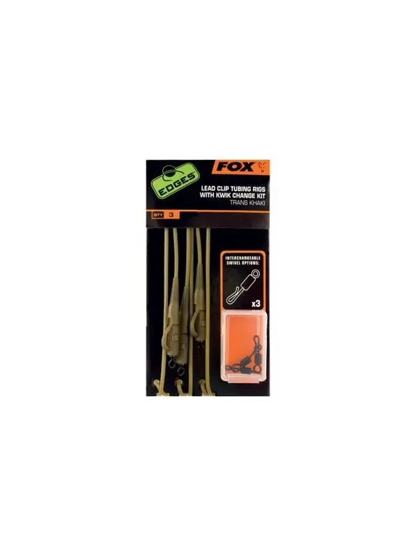 Mai ieftin Fox, Edges, Lead Clip Tubing Kwik Change Kit, Trans Khaky