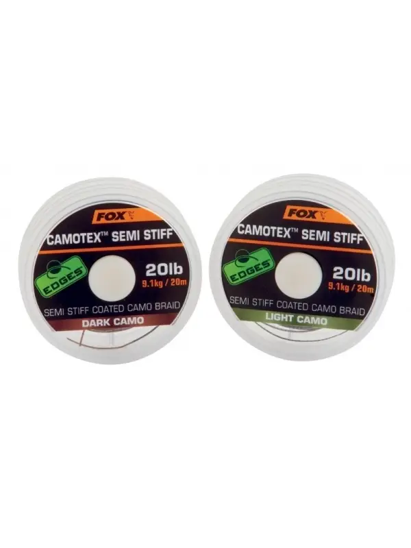 Plată securizată Fox, Edges, Fir Camotex, Semi Stiff Light, Camo, 20mt/15lb